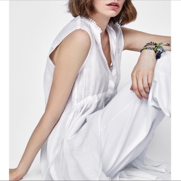 ZARA ASYMMETRIC LINEN TUNIC SZ M - Picture 4 of 6